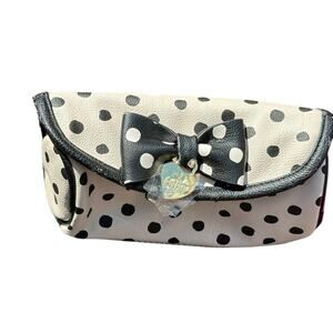 Betsy Johnson Travel Bag Polka Dot Clutch with Bow Accent